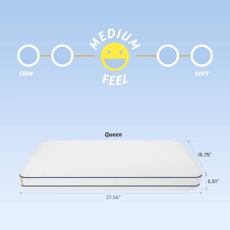Cooling Memory Foam Wave Pillows, Ergonomic Cervical Contour Pillow - Grey
