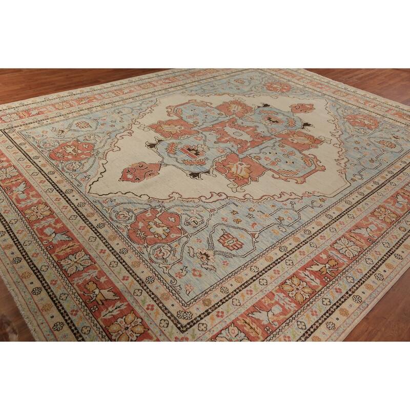 Vegetable Dye Heriz Serapi Rug Hand-Knotted Oriental Wool Carpet - 10'2"x 12'5"