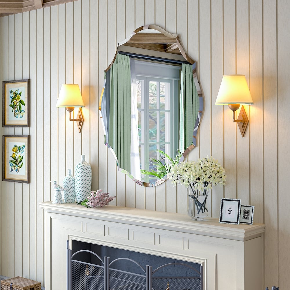 Wall Asymmetrical Silver Glass Mirror