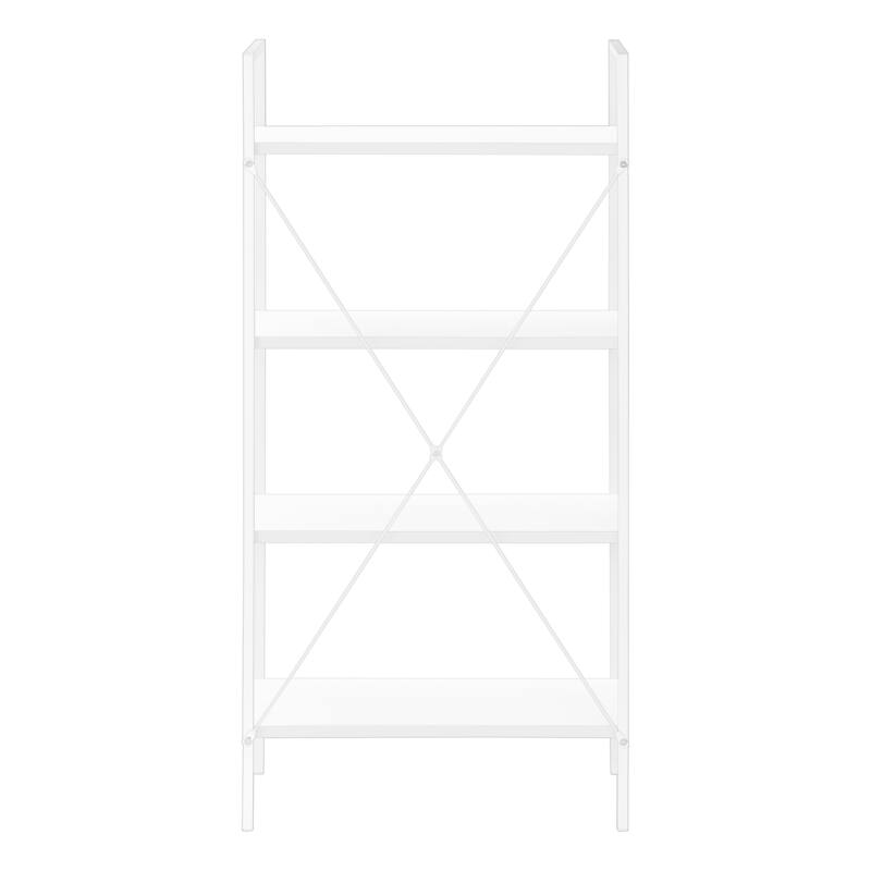 Modern 4 Tier Bookshelf, Contemporary 48"H Metal Frame Bookcase, for Living room Office, Bedroom