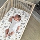 preview thumbnail 2 of 4, Lambs & Ivy Woodland Forest White/Gray Animal 100% Cotton Baby Fitted Crib Sheet