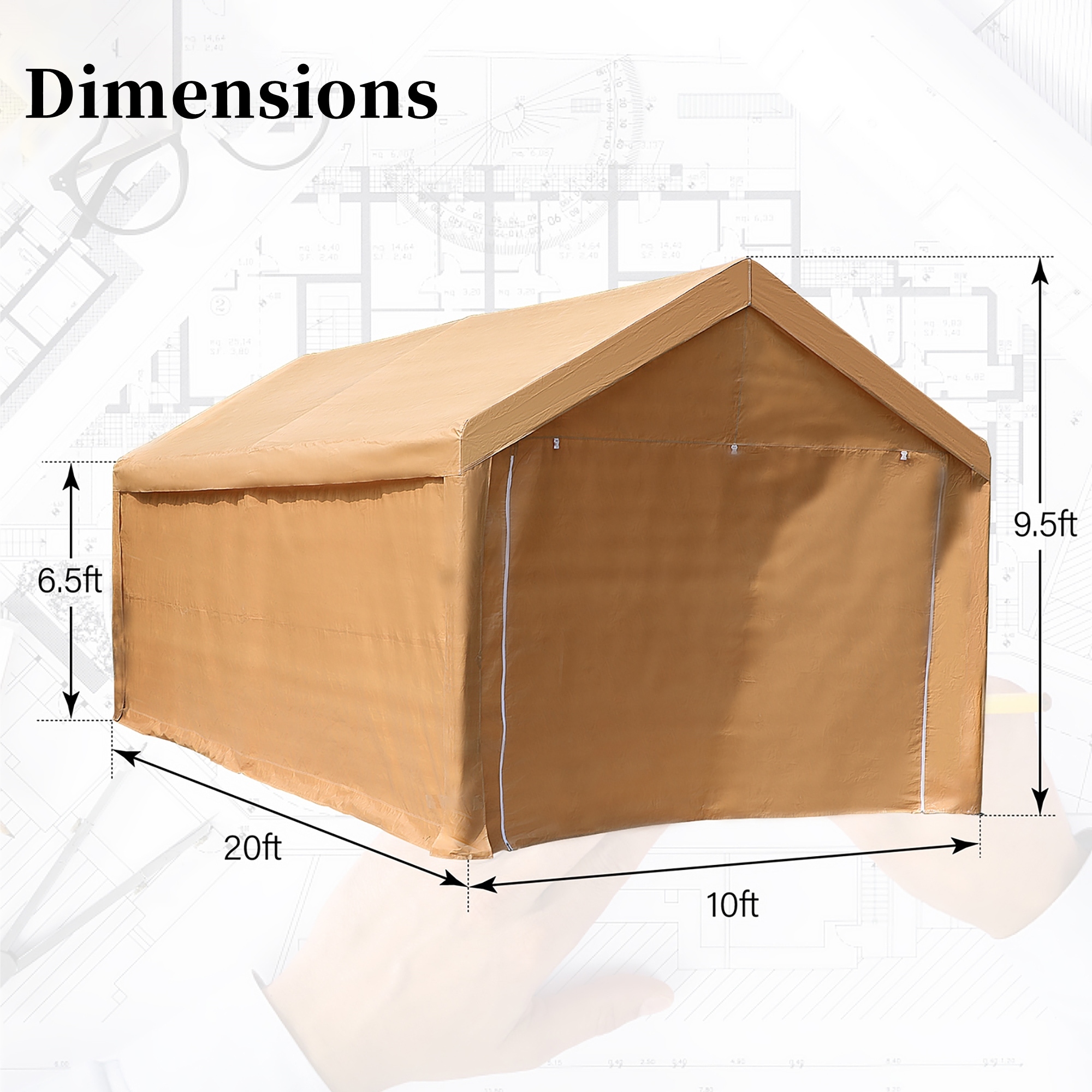 10x20 ft Heavy Duty Carport Car Canopy Garage Boat Shelter Party Tent - On  Sale - Bed Bath & Beyond - 36334580
