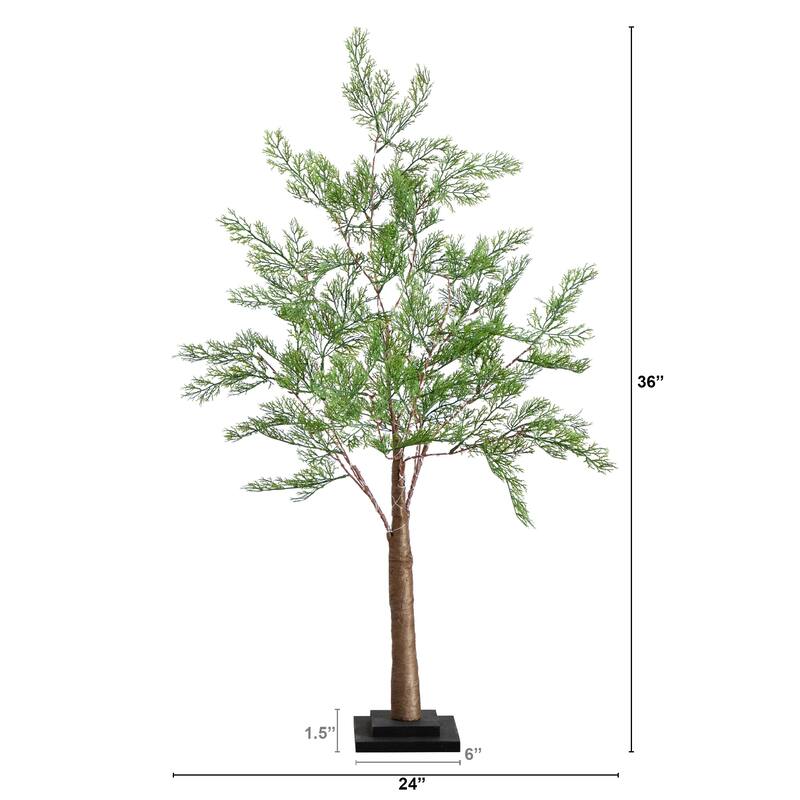 Pre-Lit Cypress Artificial Tree - 3' - Warm White LED Lights