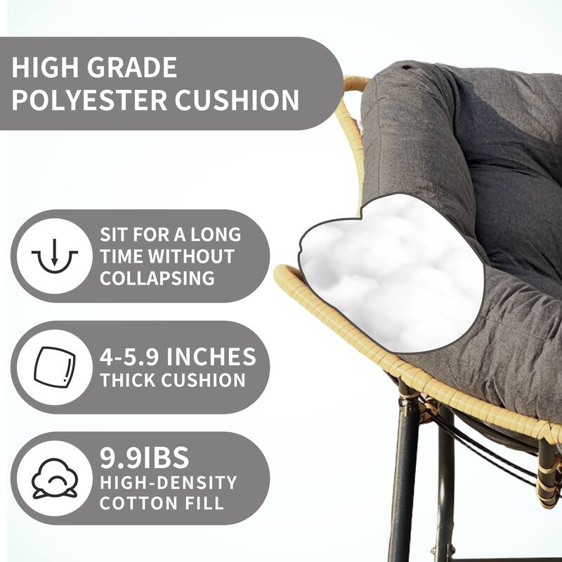 Modern Outdoor Egg Rattan Wicker Rocking Chair