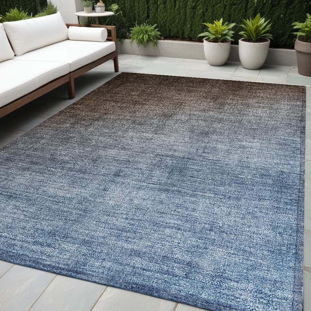 Allumi Ombre Weather Resistant Blended Style Round Outdoor Rug
