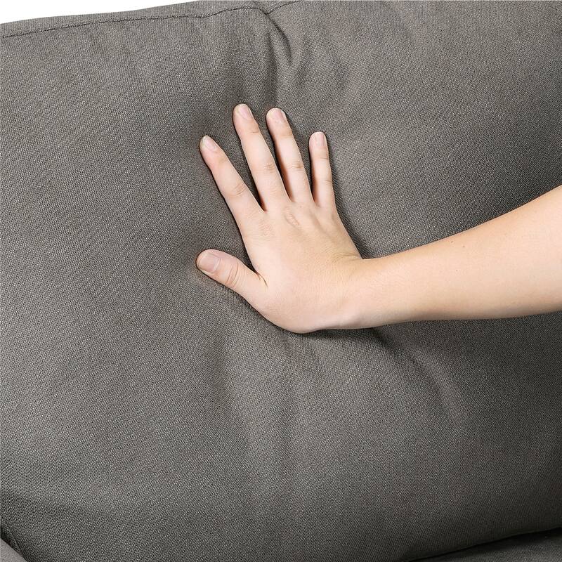 Felix 34" Textured Fabric Living Room Chair - Wood Finish Exposed Feet