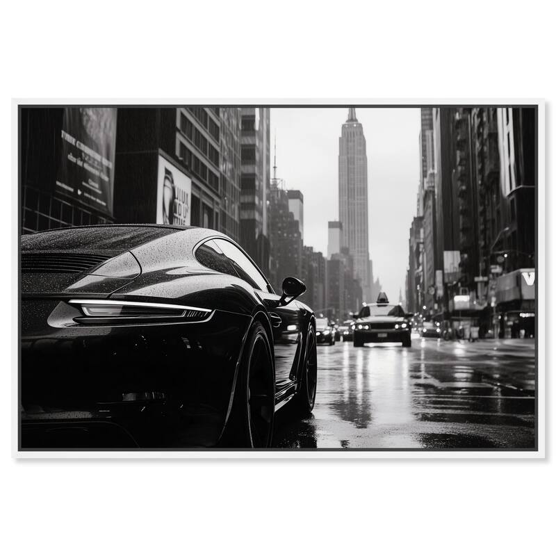 Rainy Day New York Canvas by Art Remedy - White - 24" x 16"