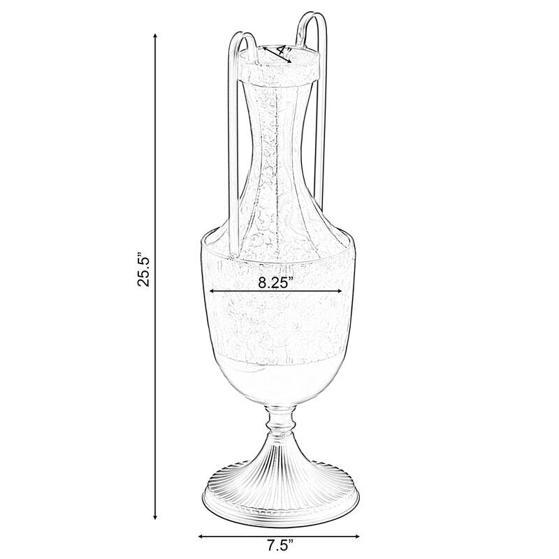 Decorative Antique Style Metal Jug Floor Vase with 2 Handles - Vintage Inspired Rustic Design for Entryway, Living Room