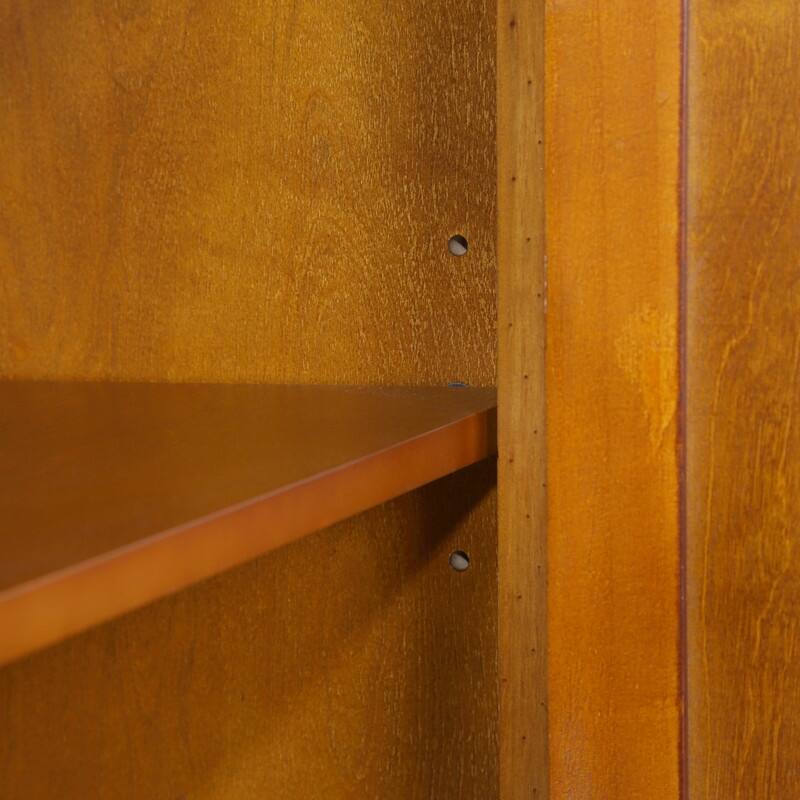 Retro Style Accent Storage Cabinet with Adjustable Shelves,Wood Grain Texture