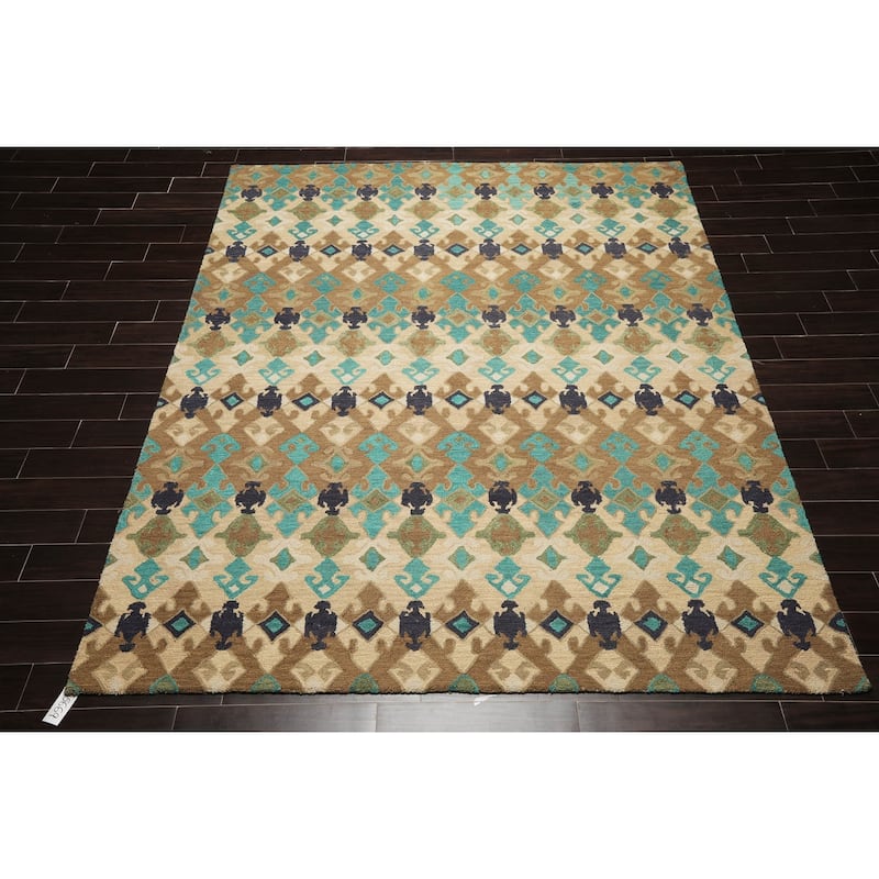 Hand Tufted 100% Wool Oriental Area Rug Beige,Brown Color