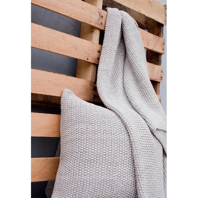 Cottage Home Eagen Knitted Cotton Throw Pillow - Grey
