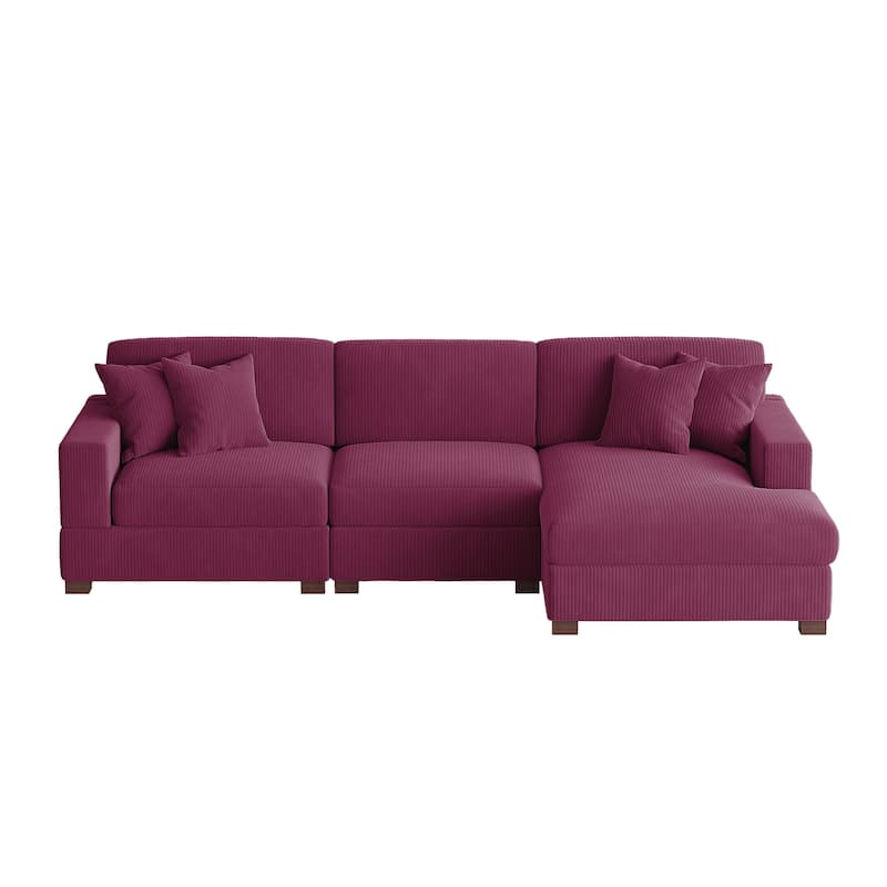 Oversized Modular Sectional Sofa Set with Pillows for Living Room