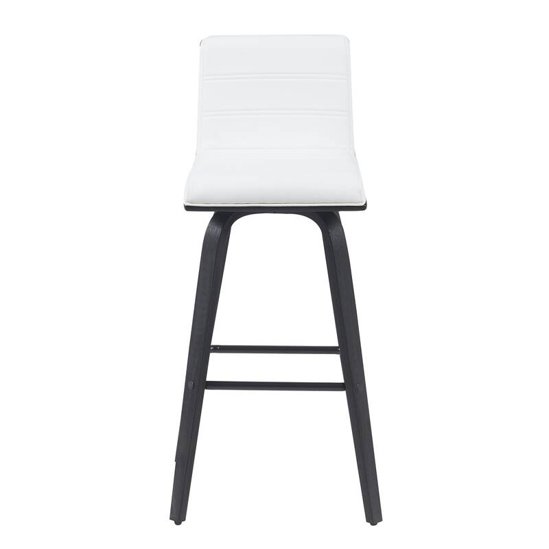 Skara Swivel Bar Stool, Upholstered Bar Height Chair with Bentwood Frame