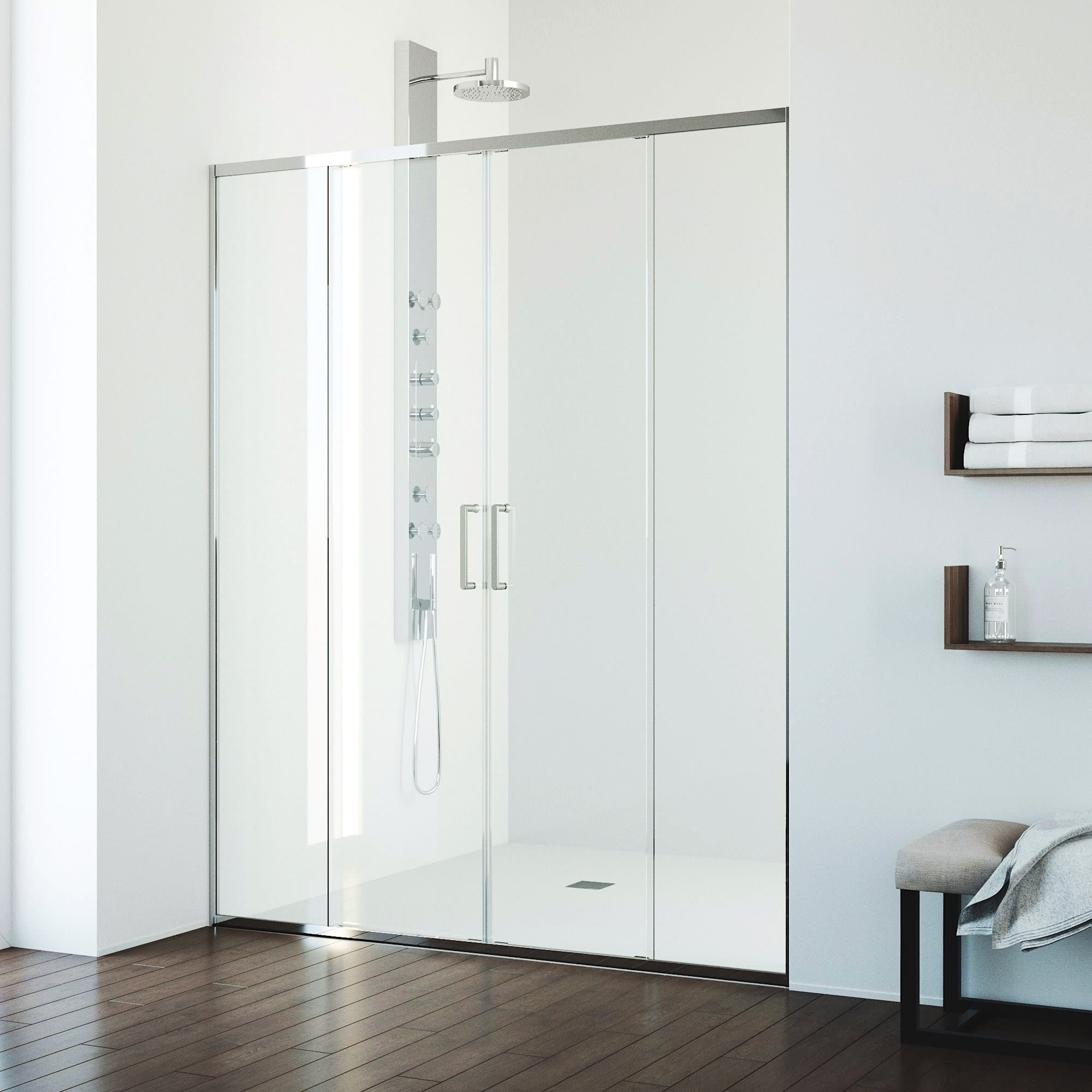 Vigo VG6024CL6074 Paloma 74" High x 60" Wide Sliding Frameless Shower