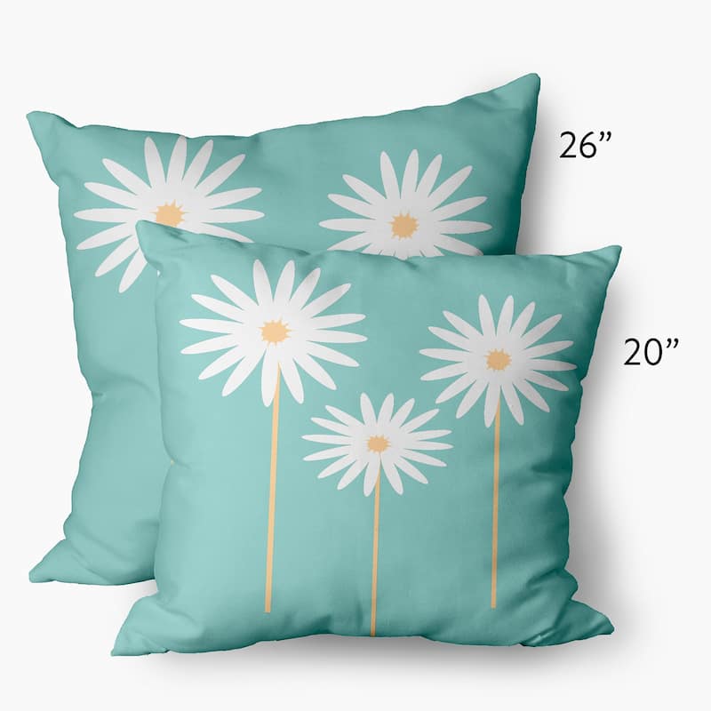 Floral Print Decorative Throw Pillow