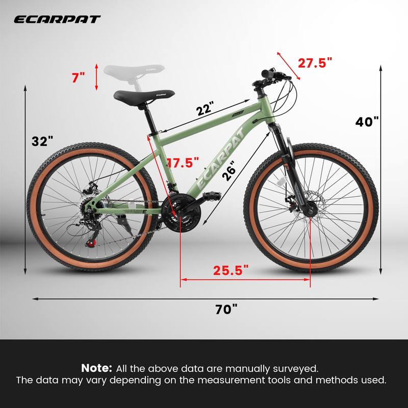 27.5 Inch Mountain Bike Commuting Bicycle, All-Terrain Road Bike w/Disc Brakes, High Carbon Steel Frame for Outdoor Exploration