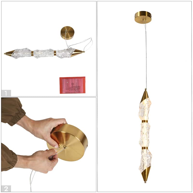 Modern LED 1-Light Gold Pendant Light for Kitchen Island Dining Room