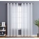 preview thumbnail 1 of 94, HLC.me Abbey Faux Linen Textured Semi Sheer Privacy Light Filtering Transparent Window Grommet Curtain Panels, Pair 54 W x 108 L per panel - Set of 2 - White