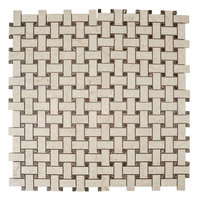 Regalia 12x12 in. Matte Gres Porcelain Basketweave Mosaic Wall and Floor Tile (5.82 sq ft/case, 6-Pack)
