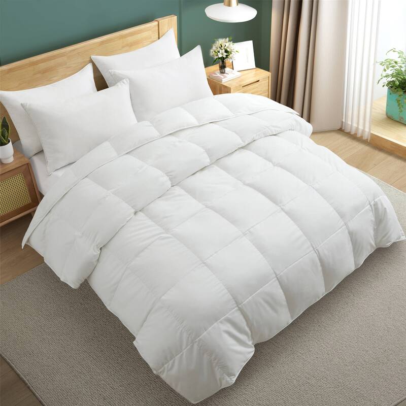 Premium Medium Weight & Lightweight White Goose Down Duvet Comforter