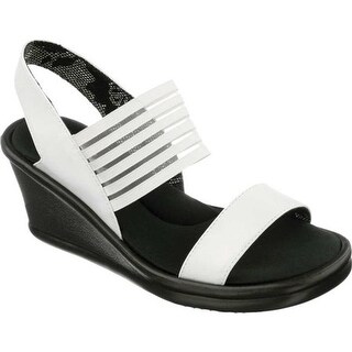 Shop Skechers Cali Women's Rumbler Sci Fi Wedge Sandal,White Shop Skechers Cali Women's Rumbler Sci Fi Wedge Sandal,White