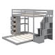 preview thumbnail 13 of 14, Twin Over Full Bunk Bed With Shelves,Drawers And Storage Stairs