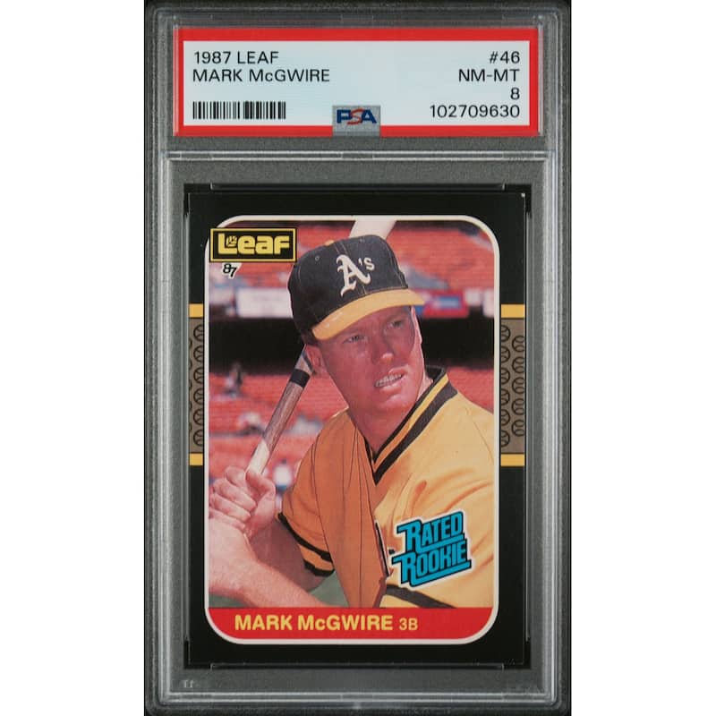 Mark McGwire 1987 Leaf Baseball Rookie Card #46 Graded PSA 8 - 8' x 11'