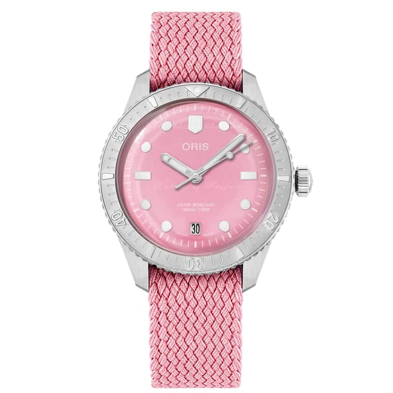 Oris Women's Divers Pink Dial Watch - 0731904BRS - One Size