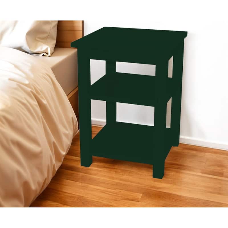 HomeRoots 28" Dark Green Solid Wood Nightstand - Dark Green