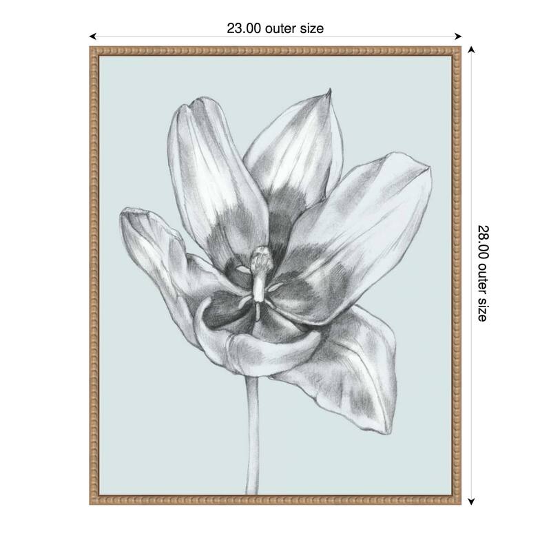 Silvery Blue Tulips No. 2 by Jennifer Goldberger (23 x 28 in.), Framed Canvas Wall Art Print