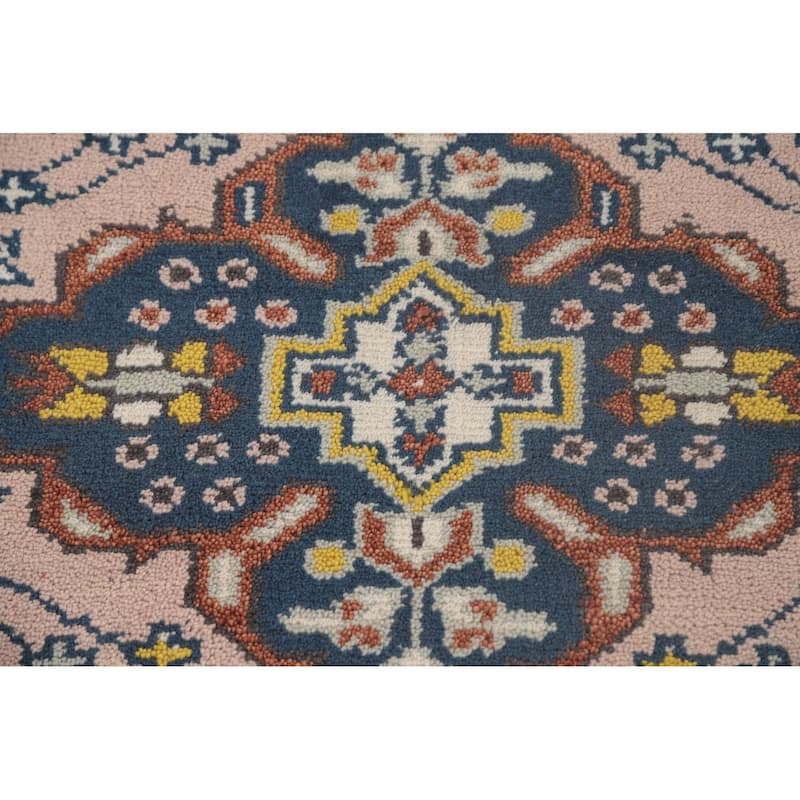 Light Pink Kazak Oriental Runner Rug Wool Carpet - 2'7"x 9'10"
