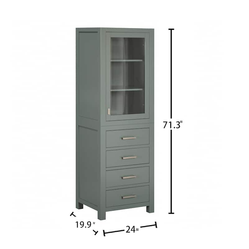 Avanity Modero 24 in. Freestanding Linen Tower with Leveling Feet - 24"W x 19.9"D x 71.3"H