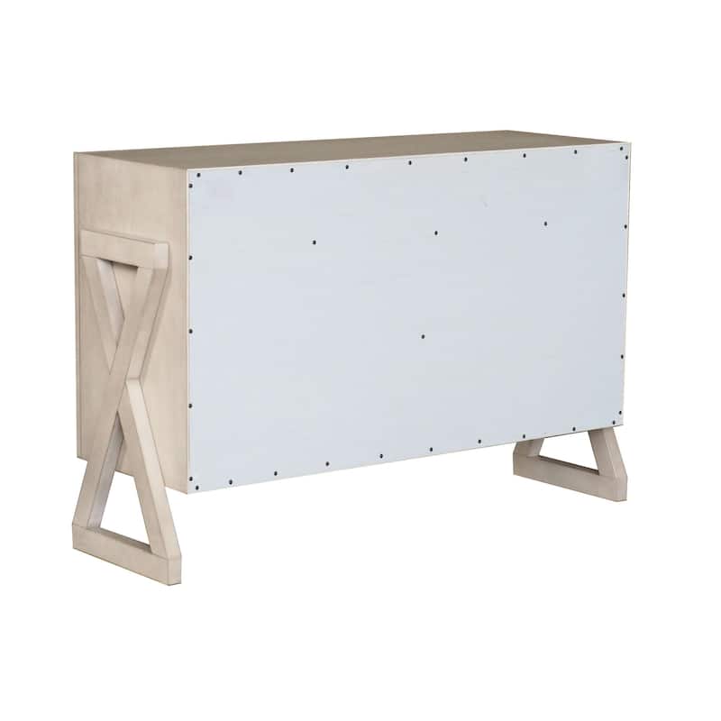 Wash Gray Wood Sideboard Buffet Storage Cabinet