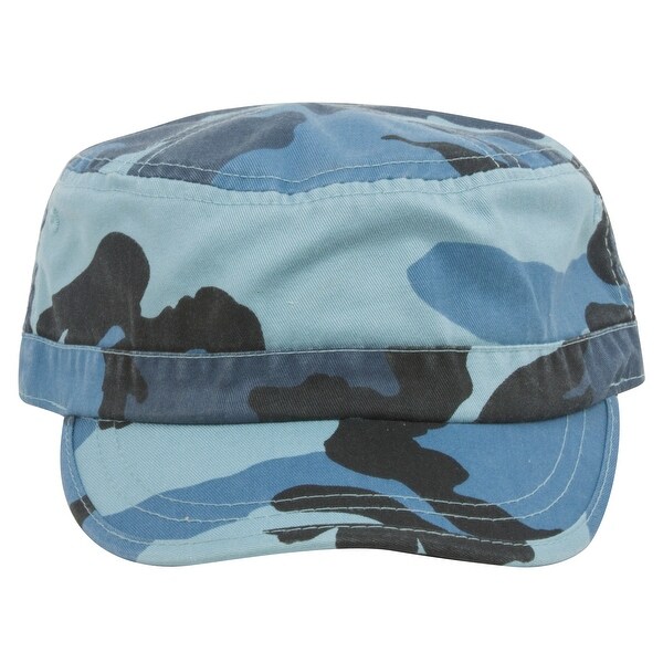 blue camouflage cap