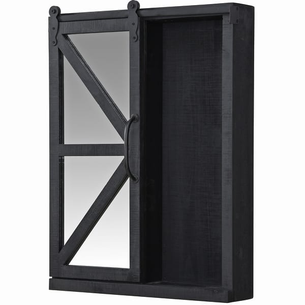 Black American Designed 21 x 5.5 x 28 inches FirsTime /& Co./® Black Winona Farmhouse Barn Door Cabinet Mirror