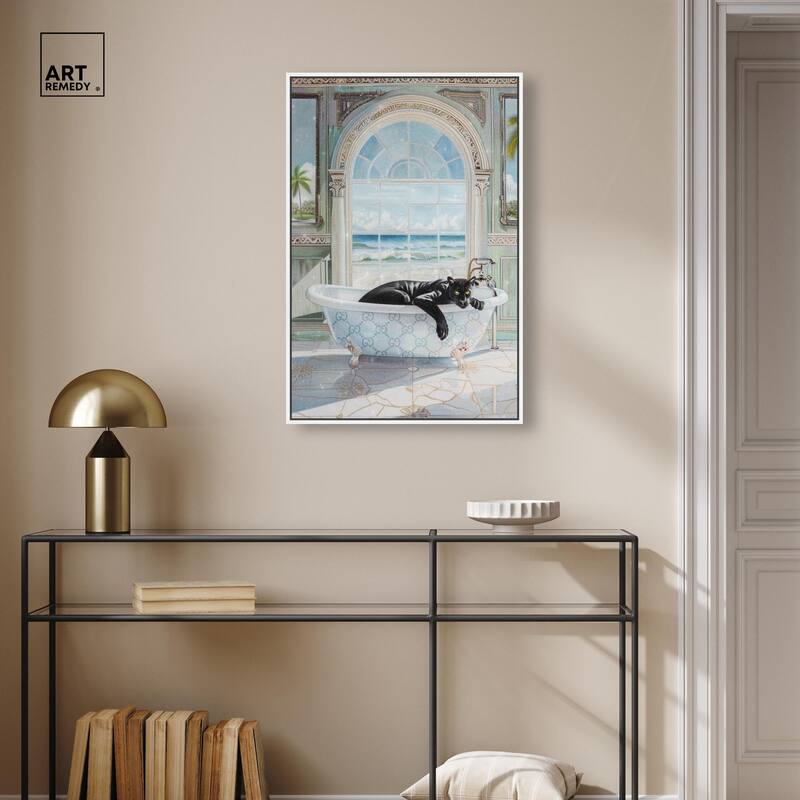 Panther Arch Bathroom Glam Canvas by Art Remedy