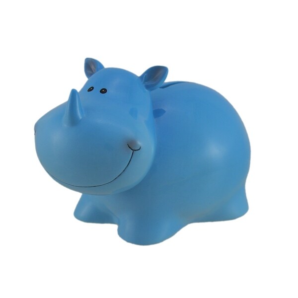 Delightful Blue Rhinoceros Kids Coin Bank - 4.75 X 7.25 X 4.25 inches. Opens flyout.