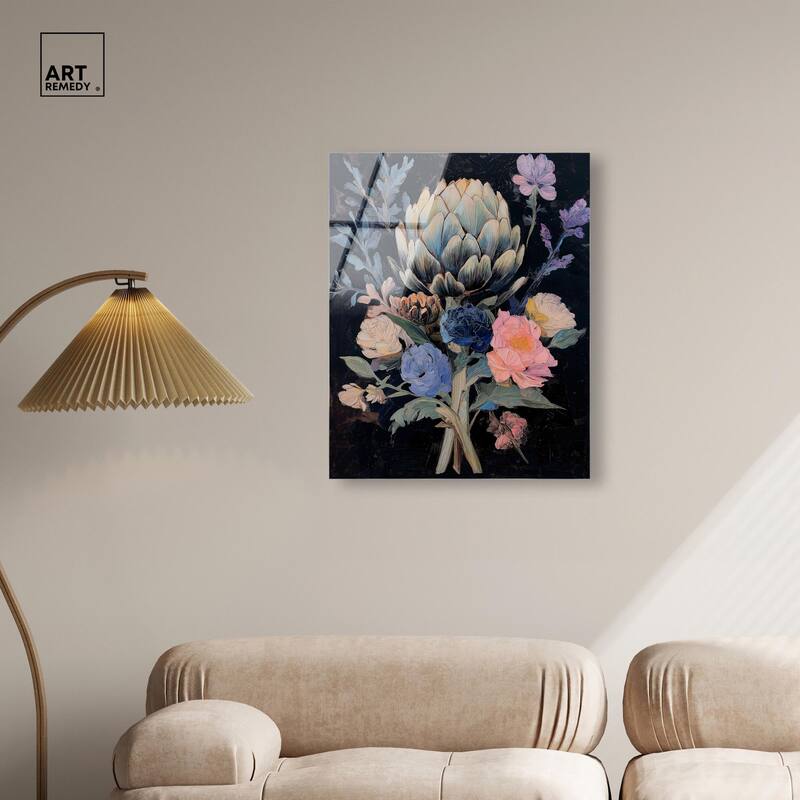 Moody Artichoke I Acrylic by Art Remedy, Ready to Hang