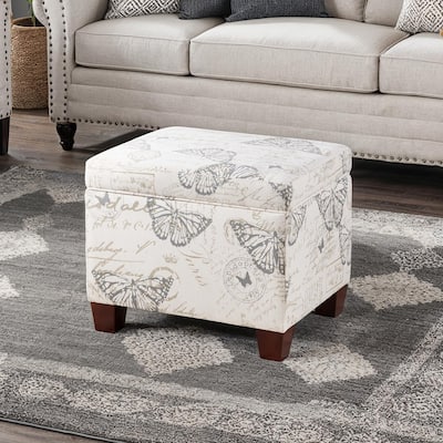 Upholstered Storage Ottoman with Padded Cushion and Hidden Storage Compartment for Functional Living Room Use
