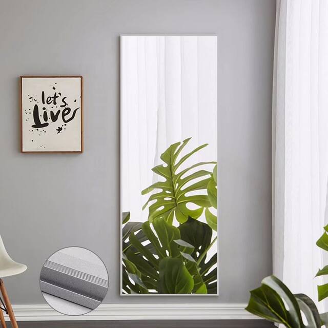 Modern Freestanding Full Length Floor Mirror - 64.17x21.26 - Sand Grey
