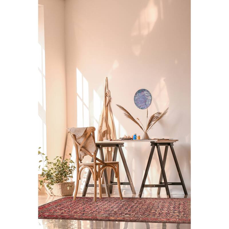 ECARPETGALLERY Hand-knotted Andelz Black, Red Wool Rug - 3'7 x 6'7