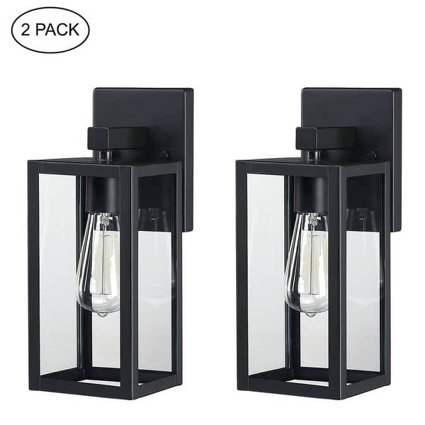 slide 2 of 52, 2-pack 13" H 1-Light Black Outdoor wall Lantern(Dusk to Dawn could be chosen) 13"in - Black