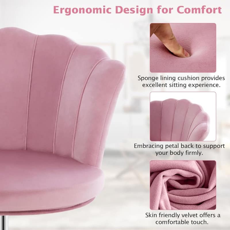 Velvet Office Desk Chair Pink - Bed Bath & Beyond - 39554345