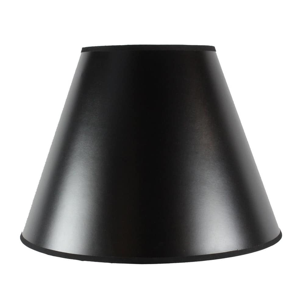 8x16x12 Bold Black with True Gold Lining Hard Back Empire Lampshade