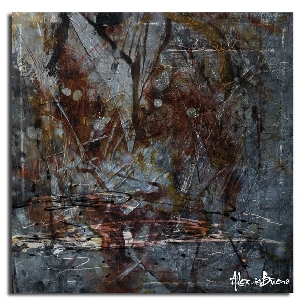 slide 2 of 3, 'Abstract' Canvas Wall Art - Grey