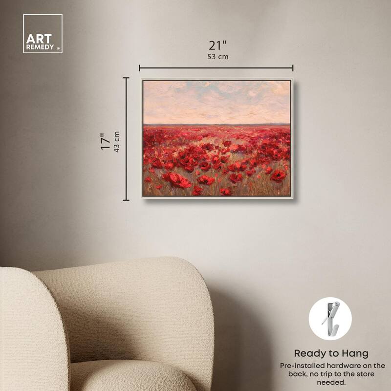 Sea of Red Poppies I Canvas by Art Remedy