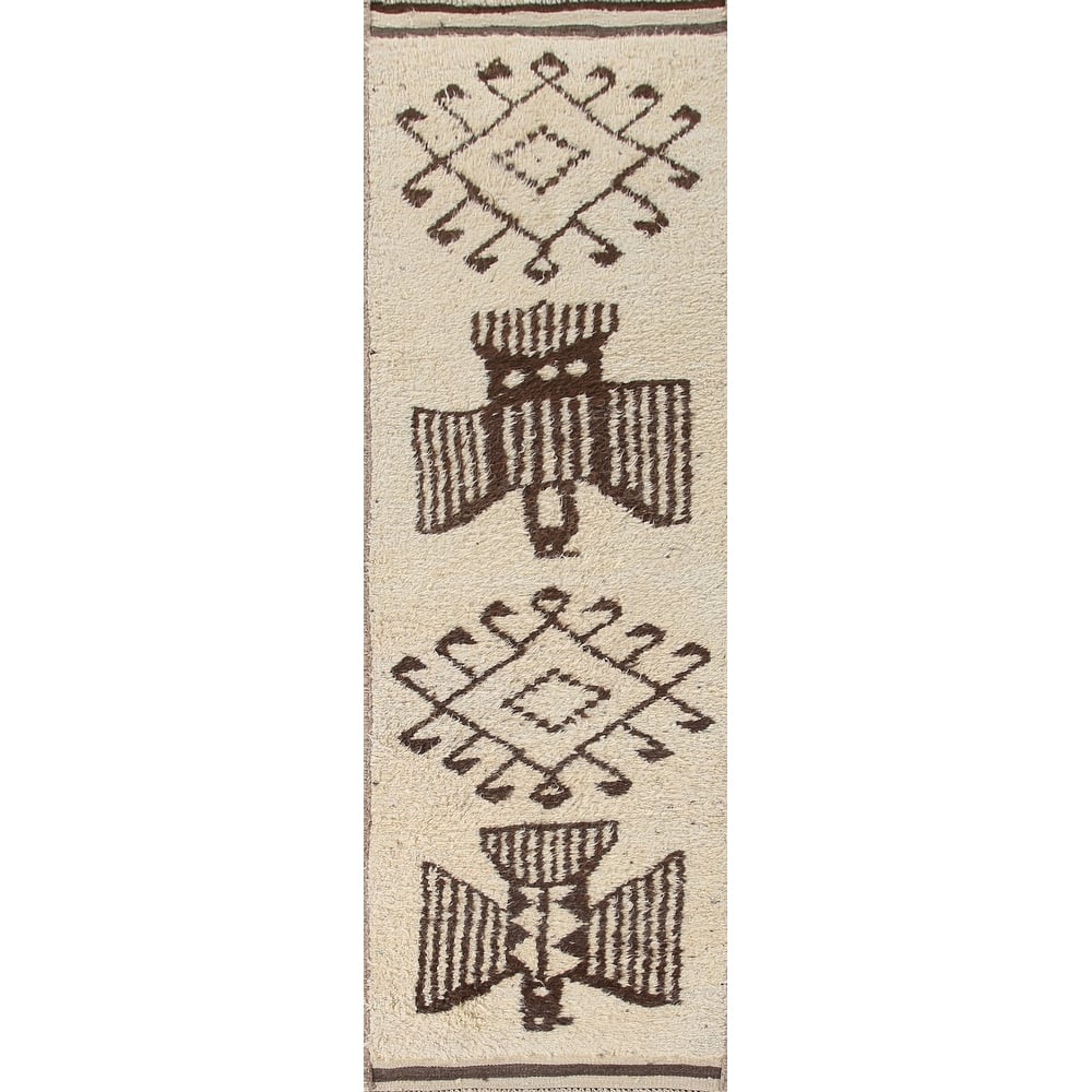 Natural Dye Anatolian Turkish Runner Rug Hand-knotted Wool Carpet - 3'4"x 12'3"