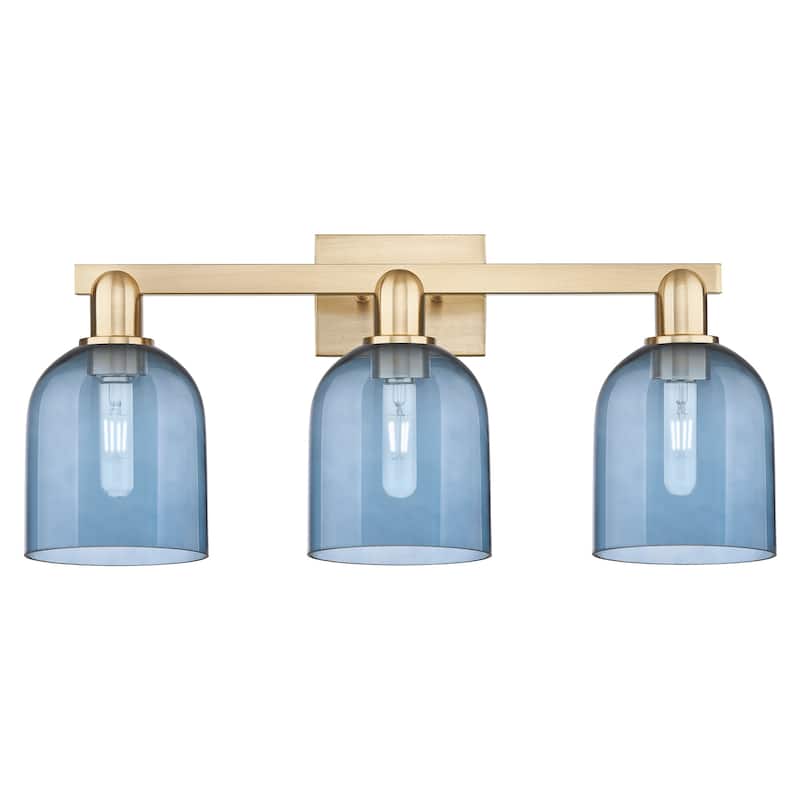 Innovations Lighting 716-3W-12-25 Bella Vanity Bella 3 Light 25" Wide - Champagne Bronze / Blue