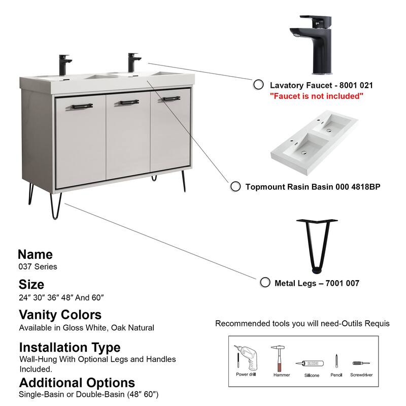 Mitchell 48" Double Bathroom Vanity Set