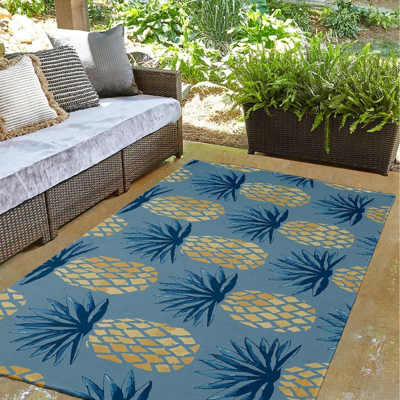 Pineapple Stripes Indoor/Outdoor Rug